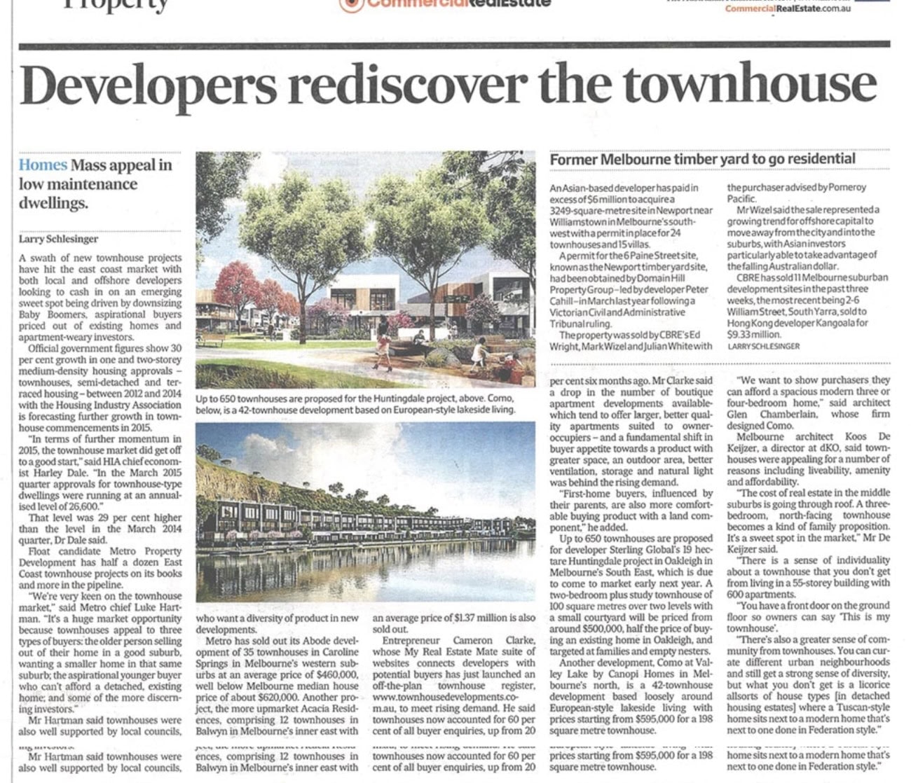 Developers rediscover the townhouse